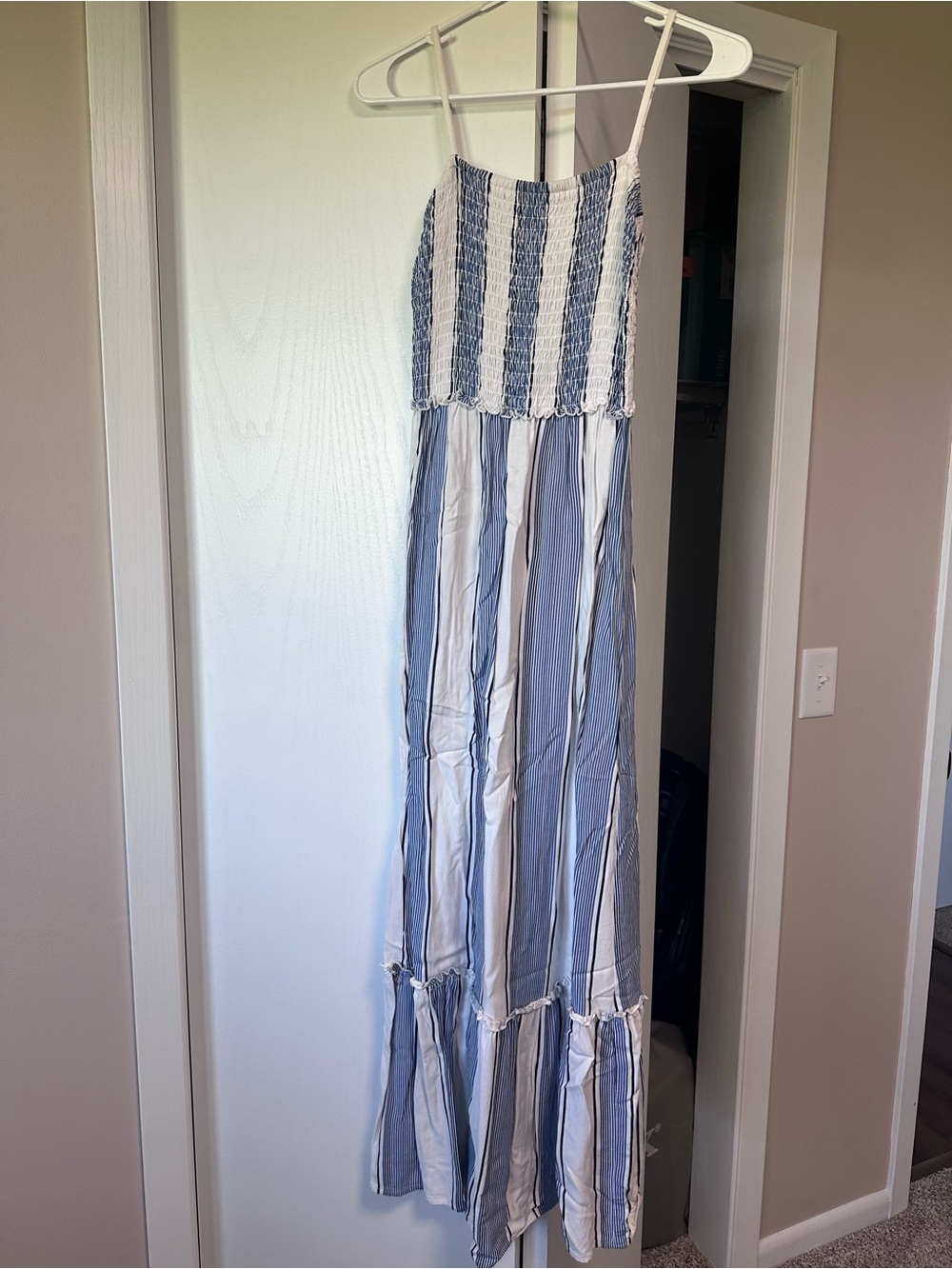 Maurices Blue and White Striped Maxi Skirt